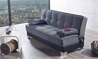 Inter Mebel Sofa Bed in Gray Fabric by Mobista