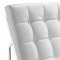 White Leatherette Modern Lounge with Chromed Steel Frame