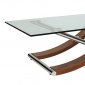 Robin Coffee Table in Walnut w/Clear Glass Top by Whiteline