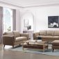 Mesa Sofa & Loveseat Set in Tan Ridge Leather by Leather Italia