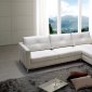 Slim Sectional Sofa by Beverly Hills in White Full Leather