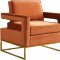 Noah Accent Chair 511 in Cognac Velvet Fabric by Meridian