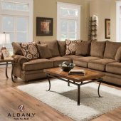 8645 Sectional Sofa in Twill Chocolate Fabric by Albany