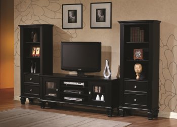 702250 TV Stand in Black by Coaster w/Optional Media Towers [CRTV-702250]