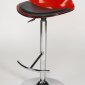 Chrome Metal Base & Black/Red Seat Set of 2 Barstools