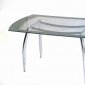 Glass Top & Metal Base Modern Dining Table w/Frosted Glass