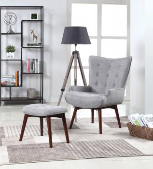 903820 4Pc Accent Chair & Ottoman Set in Gray by Coaster [CRCC-903820]