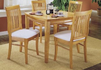 Natural Finish Contemporary 5Pc Dinette Set w/Shaped Top [HEDS-763]