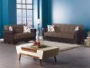 Bergen Sofa Bed & Loveseat Bed Set in Brown & Black by Empire