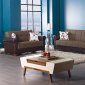 Bergen Sofa Bed & Loveseat Bed Set in Brown & Black by Empire