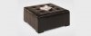 Brown Bycast Leather Modern Empire Ottoman