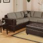 Pebble Microfiber Plush Modern Sectional Sofa w/Faux Leather