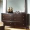 Espresso Finish Contemporary Bedroom w/Leatherette Headboard