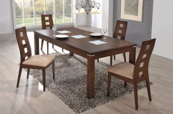 D4930DT Dining Set 5Pc in Burn Beech w/D3904DC Chairs by Global [GFDS-D4930DT-D3904DC]