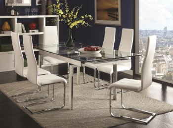 Wexford Dining Table Set 5Pc 106281 by Coaster w/Glass Top [CRDS-106281 Wexford]