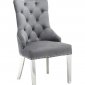 Milano Dining Chair Set of 2 in Gray Velvet