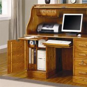 Deluxe Oak Finish Roll Top Stylish Computer Desk