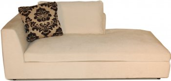 White Fabric Modern Left Arm Facing Chaise w/Accent Pillow [PGCL-S-299-LAF]