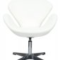 Swan Lounge Chair SW29WL in White Leatherette by LeisureMod