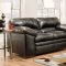 8052 Sofa in Onyx Black Faux Leather w/Options