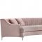 Jackson Sectional Sofa 673 in Pink Velvet Fabric by Meridian