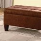 Chocolate Microfiber Storage Ottoman w/Cappuccino Legs