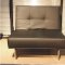 Stylish Armless Sofa Bed in Brown Leatherette