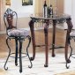 Marble Top Bar Table With Glass Inlay