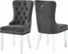 Miley Dining Chair 746 Set of 2 Grey Velvet Fabric by Meridian