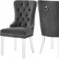 Miley Dining Chair 746 Set of 2 Grey Velvet Fabric by Meridian