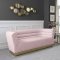 Bellini Sofa 669 in Pink Velvet Fabric by Meridian w/Options