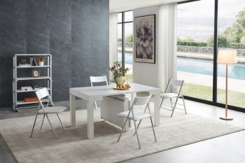 2241 Dining Table 5Pc Set in White by ESF w/3332 Chairs [EFDS-2241-3332]