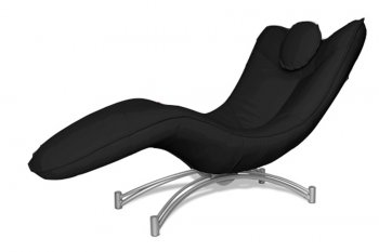 Dream Chaise in Black Leatherette by Whiteline Imports [WLCL-Dream Black]