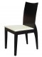 Set of 4 Wenge Finish Modern Dining Chairs w/Cream Cushion