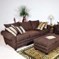 Chocolate Fabric Modern 2Pc Sofa Set w/Optional Ottoman