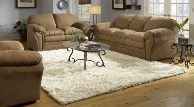 Brown or Buff Microfiber Classic Sofa & Loveseat Set w/Soft Seat