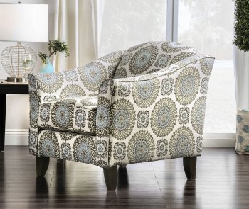 Misty Accent Chair SM8141-CH-FL in Floral Patterned Fabric [FAAC-SM8141-CH-FL-Misty]