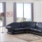 Apolo Sectional Sofa in Black Leather by ESF w/Options