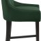 Demi Counter Stool 724 Set of 2 Green Velvet Fabric by Meridian