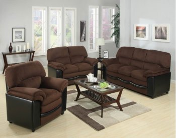 Chocolate Fabric Modern Sofa & Loveseat Set w/Optional Chair [GYS-G195]