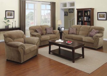 51950 Patricia Sofa in Light Brown Velvet by Acme w/Options [AMS-51950 Patricia]