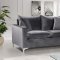 Naomi Sofa 633 in Grey Velvet Fabric by Meridian w/Options