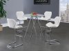 D1503BT Dining 5Pc Set by Global w/Glass Top & White Chairs