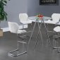 D1503BT Dining 5Pc Set by Global w/Glass Top & White Chairs