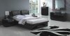 Black Finish Modern Bedroom w/Crocodile Inserts & Options