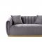 Elchanon Sofa 55670 in Gray Velvet & Gold by Acme w/Options