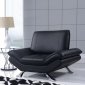 UFM151 Chair in Black Bonded Leather by Global