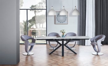 D2691DT Dining Table by Global w/Optional Grey Swivel Chairs [GFDS-D2691DT-D8110DC-GR]