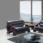 U2033 Sofa in Black Leather/Match by Global with Options