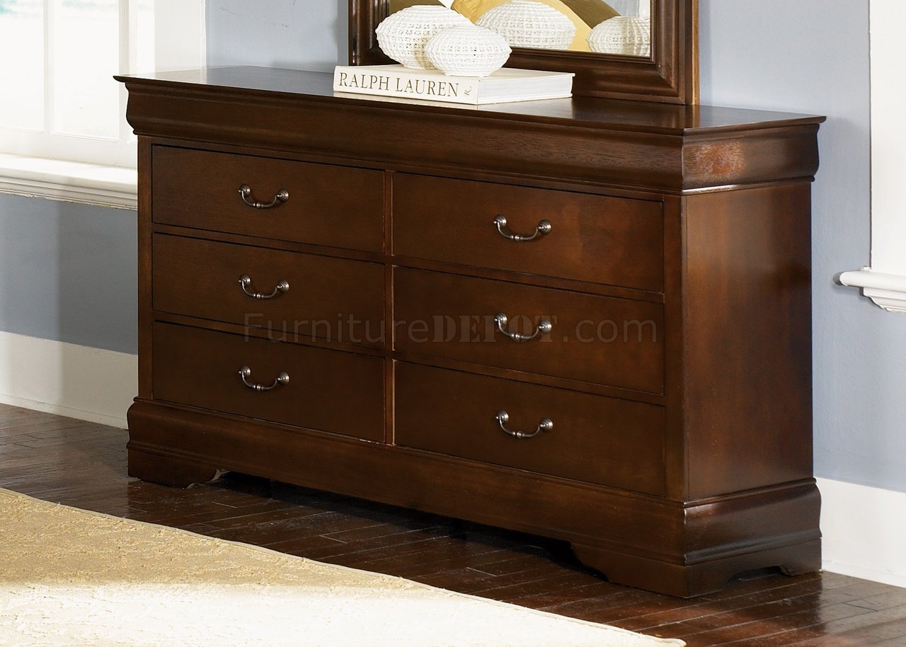 Louis Philippe Collection - Louis Philippe 5-drawer Chest With Silver Bails  Cappuccino - 202415 at Altman's Billiards and Barstools!